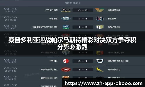 桑普多利亚迎战帕尔马期待精彩对决双方争夺积分势必激烈